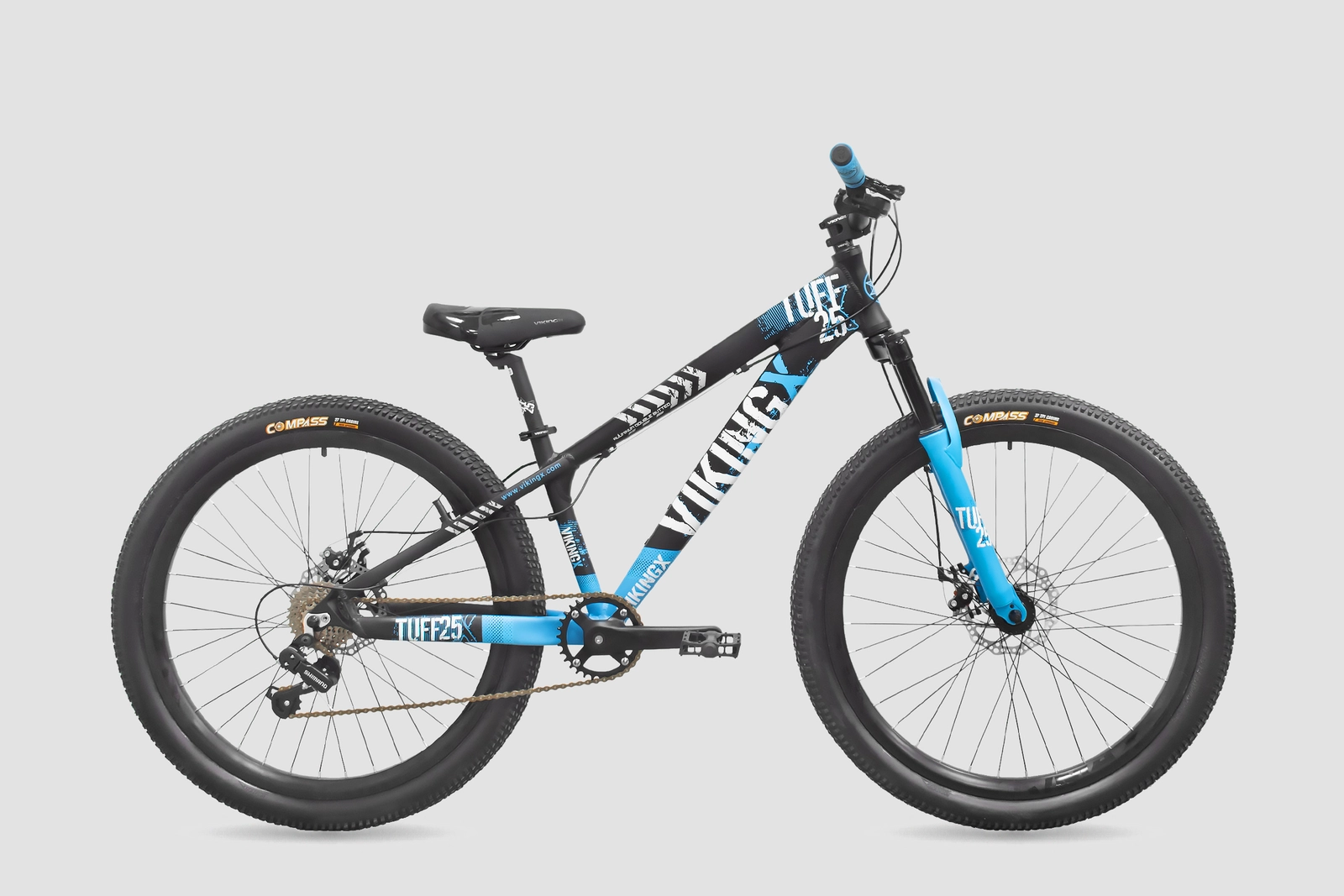 BICVIJUMP-2601-BICICLETA-VIKINGX-TUFF-25-R26-NEGRO-BLANCO-CELESTE