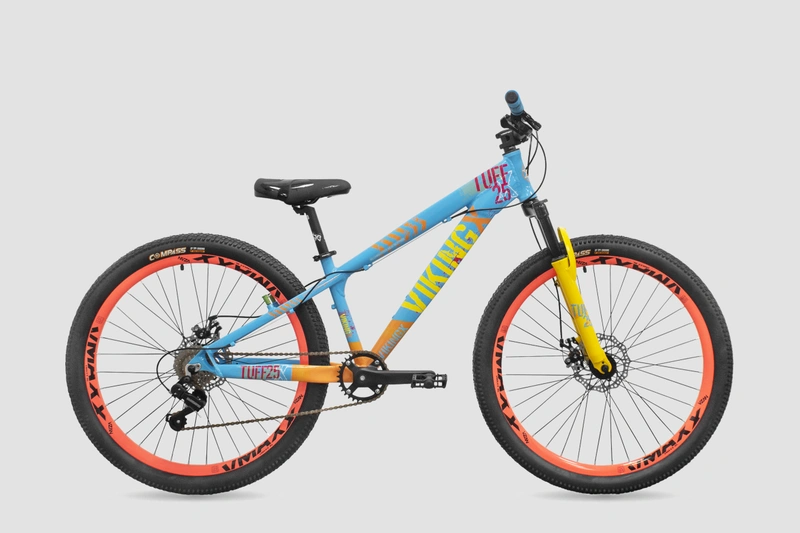 BICVIJUMP-2613-BICICLETA-VIKINGX-TUFF-25-R26-CELESTE-AMARILLO-NARANJA