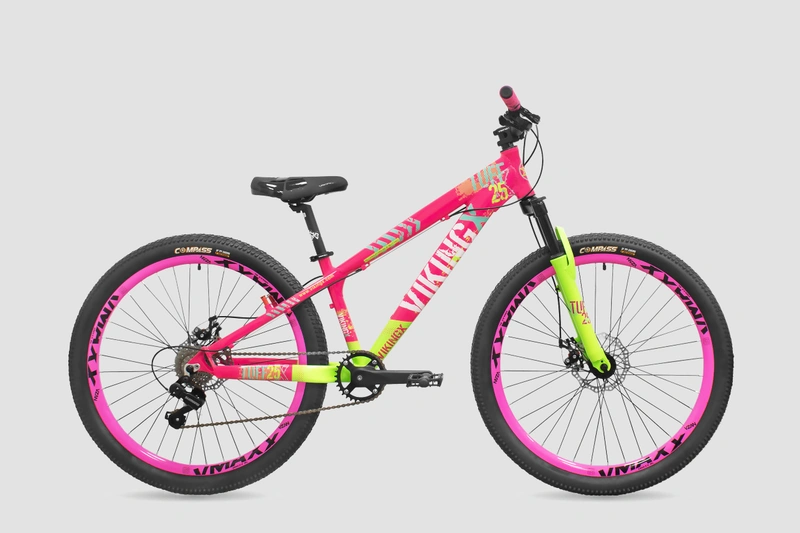 BICVIJUMP-2616-BICICLETA-VIKINGX-TUFF-25-R26-FUCSIA-BLANCO-VERDE